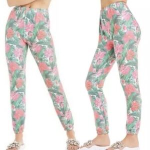 Wildfox Floral Poinsettia Jagger Pants